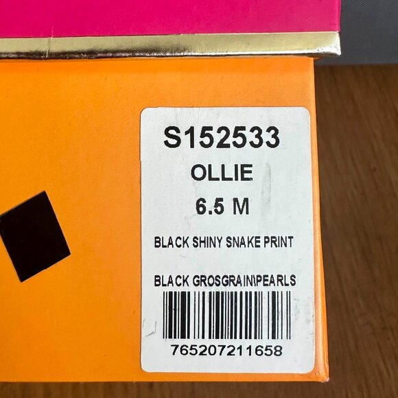 Kate Spade Peeptoe Flat, Black with Faux Pearls Sz 6.5 - Picture 7 of 8